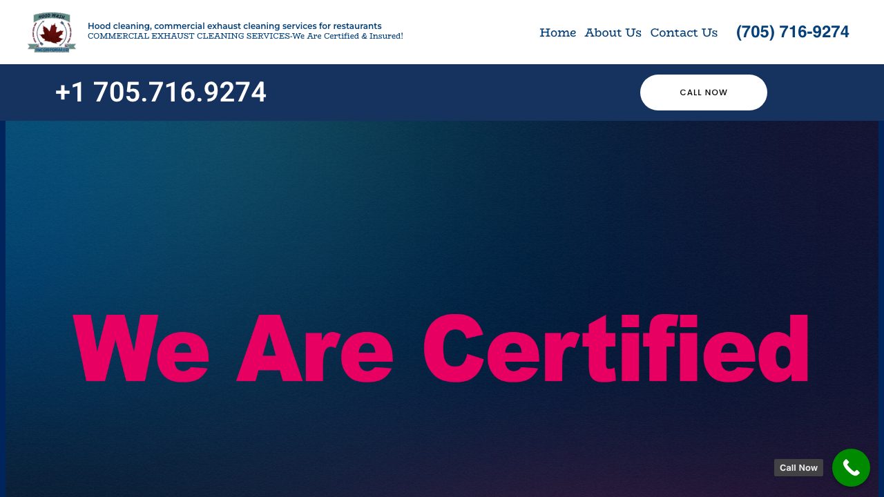 Hoodwash - Commercial Hood cleaning Barrie and surroundings website