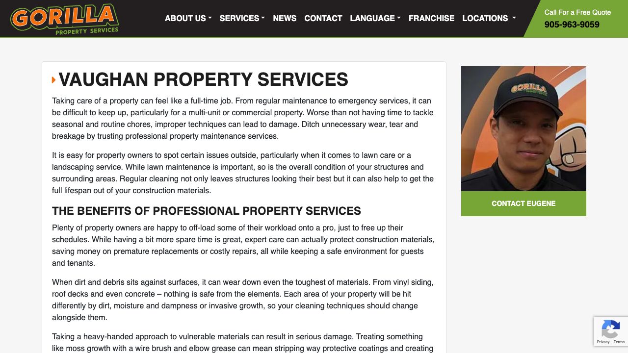 Gorilla Property Services website