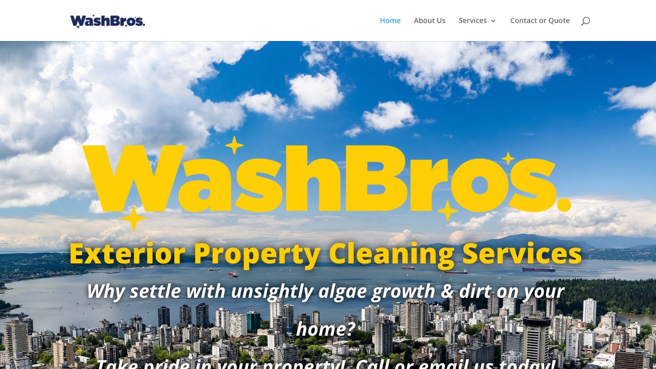 WashBros. Pressure Washing & Exterior Property Services website
