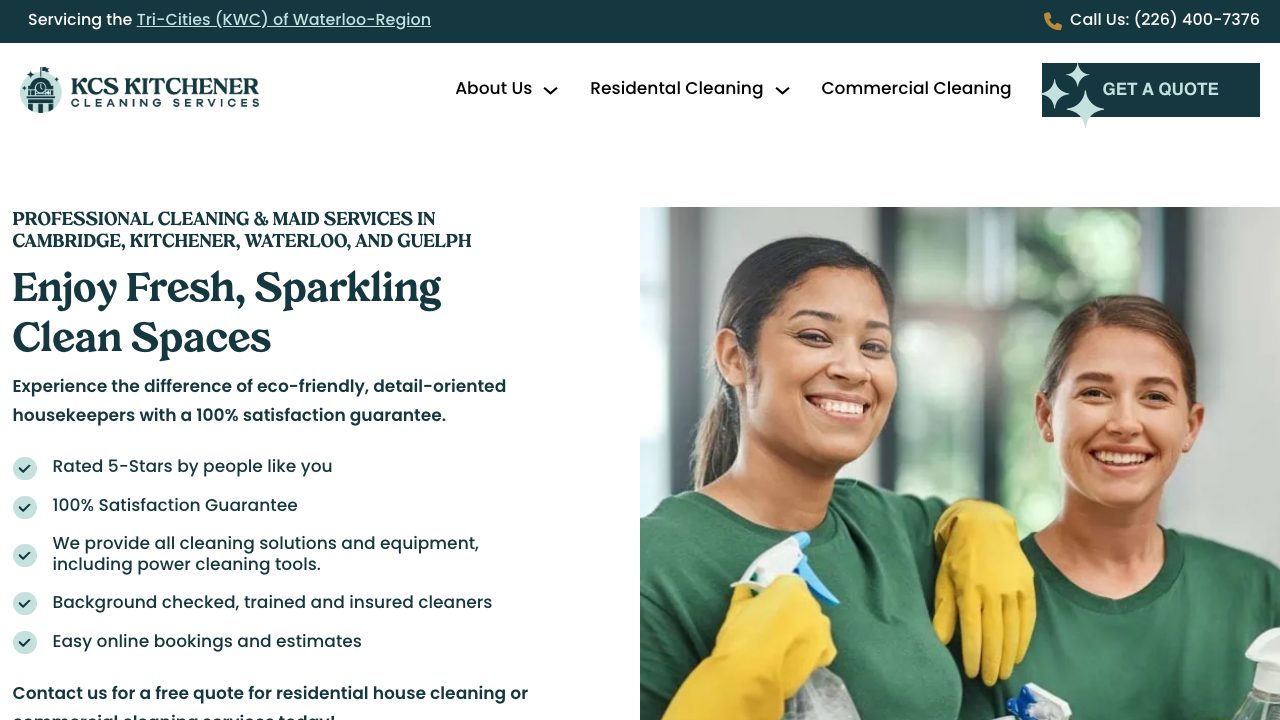 KCS Kitchener Cleaning Services - Cambridge website