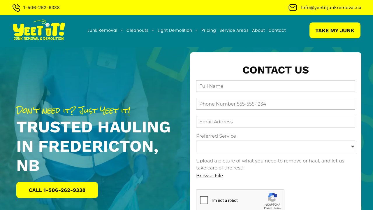 Yeet it! Junk Removal and Demolition website