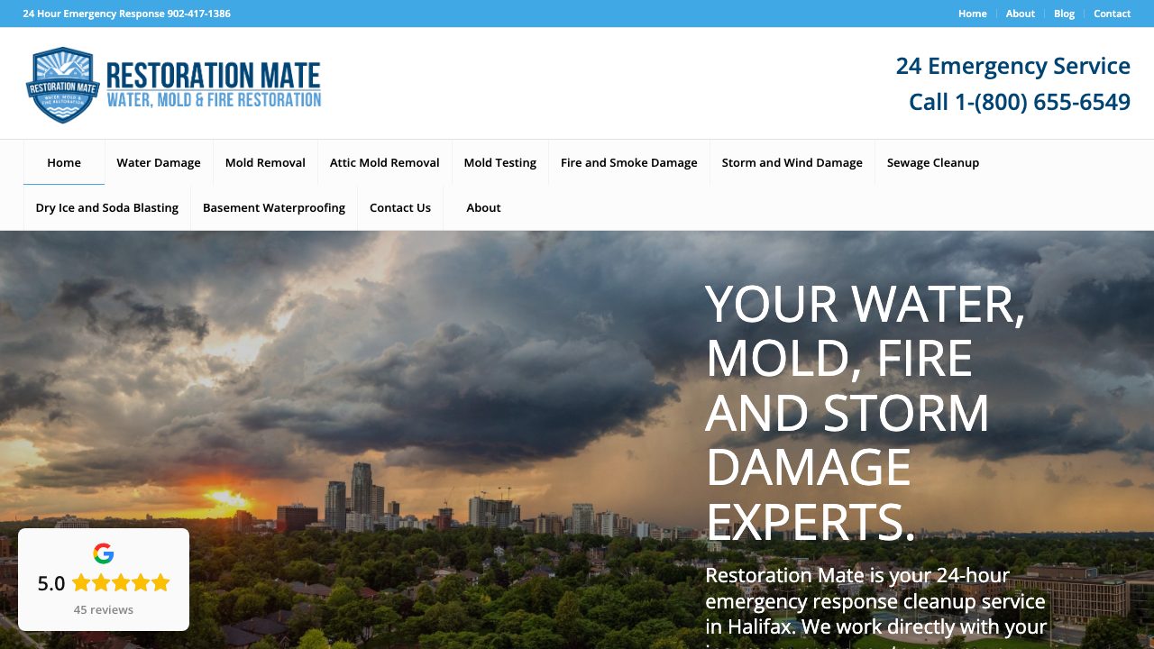 Site web de Restoration Mate Halifax