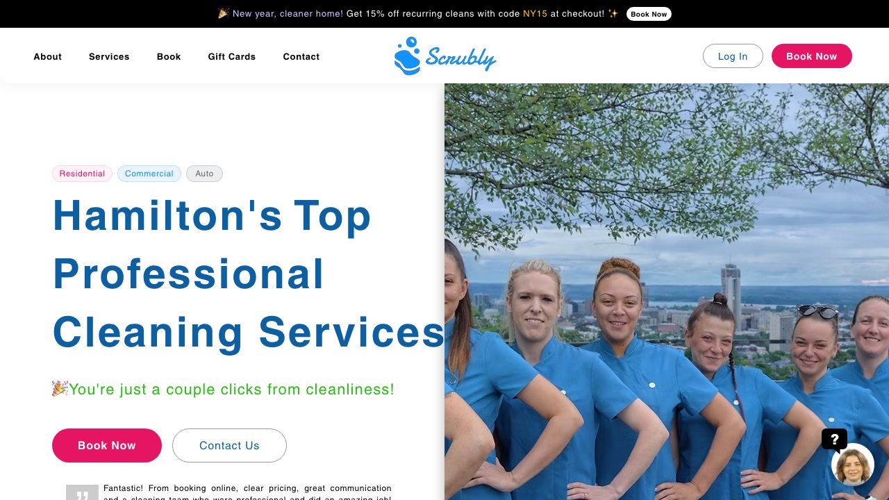 Scrubly Cleaning website
