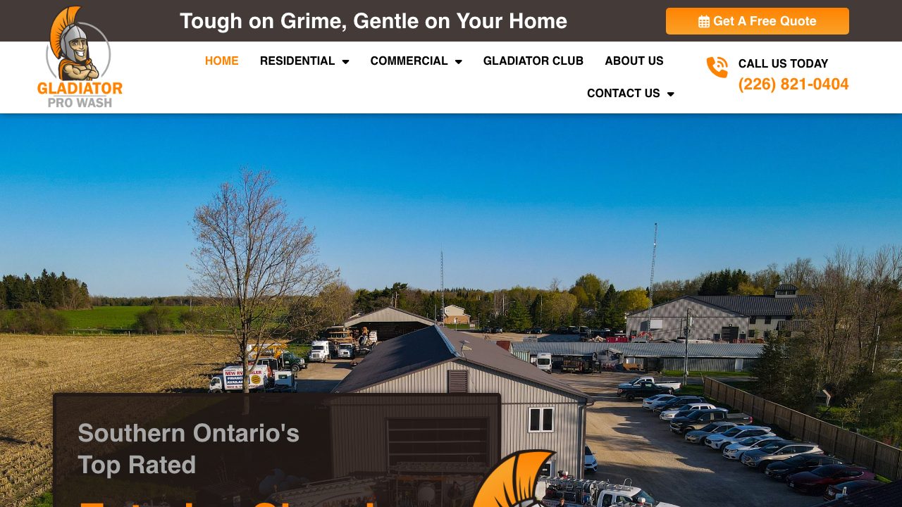 Gladiator Pro Wash website