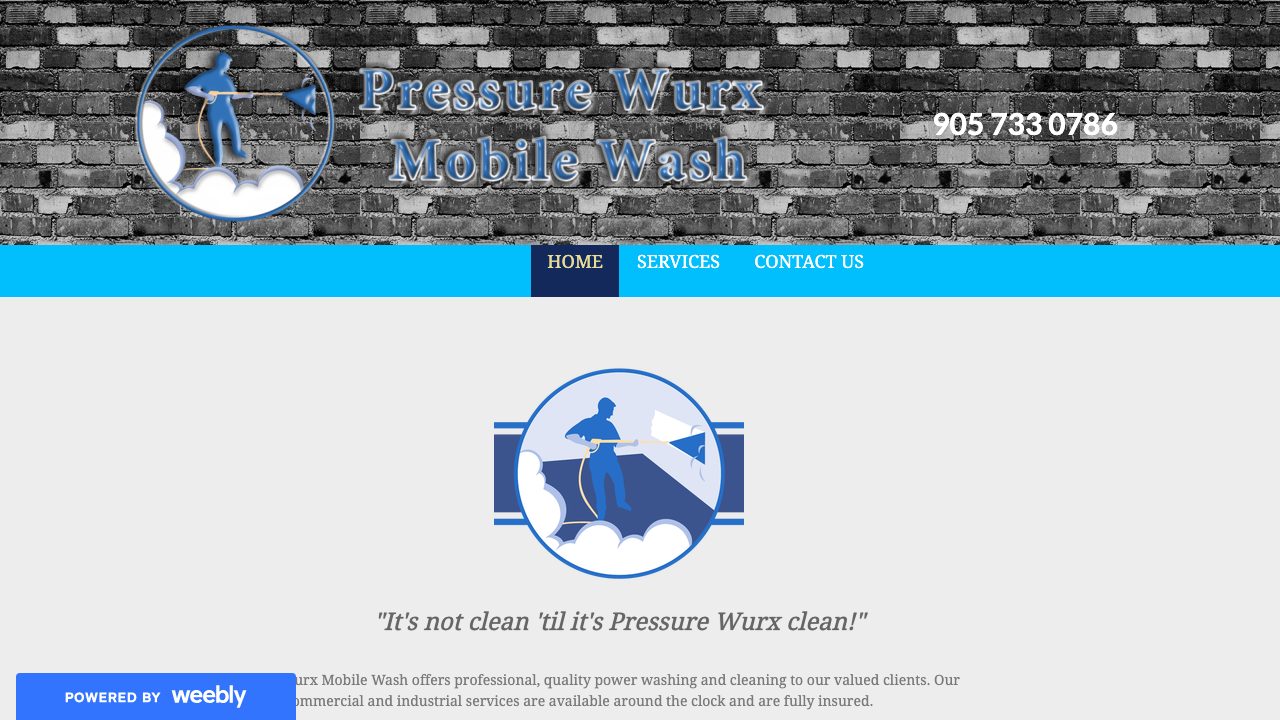 Pressure Wurx Mobile Wash website