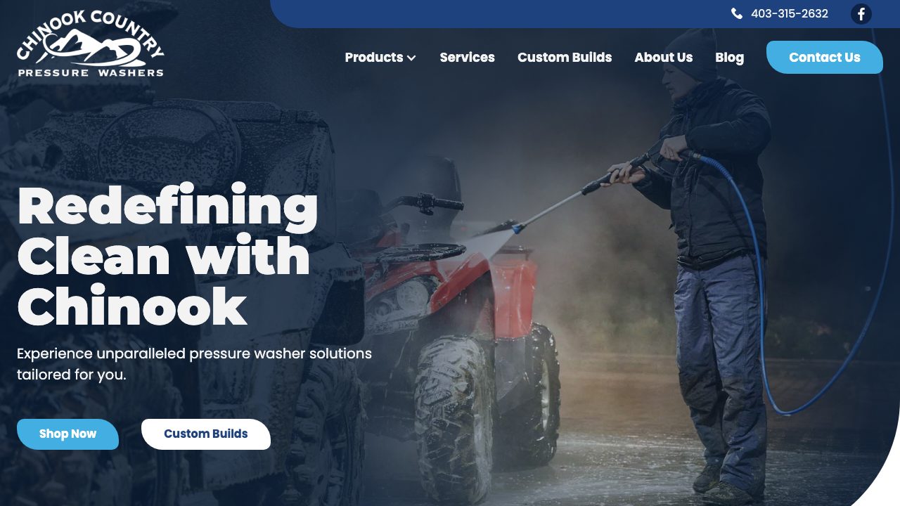 Chinook Country Pressure Washers website
