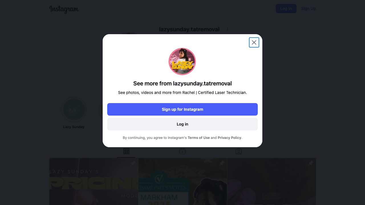 Lazy Sunday Tattoo Removal website