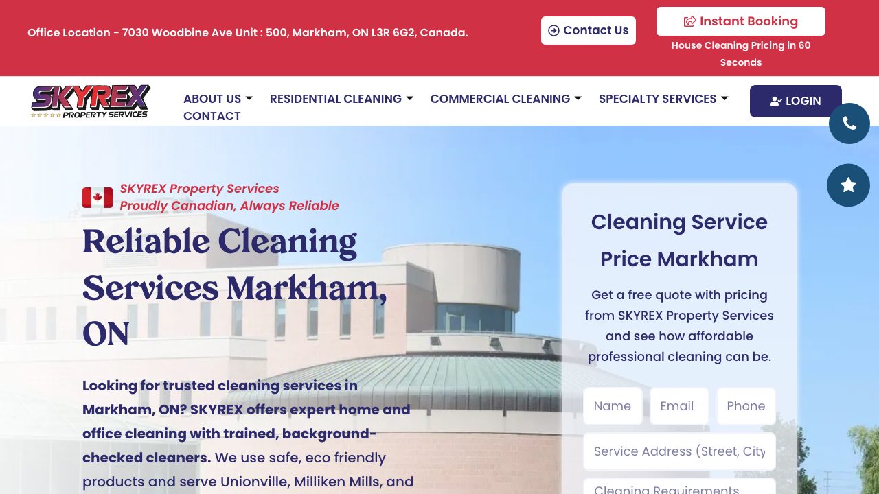 SKYREX Property Services website