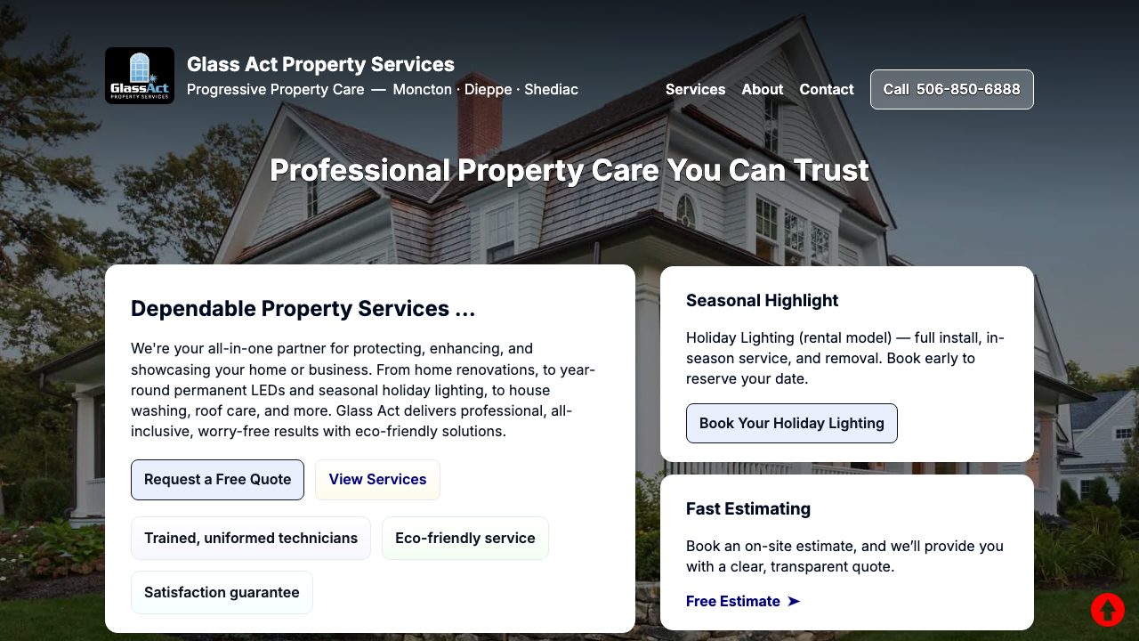 Glass Act Property Services website