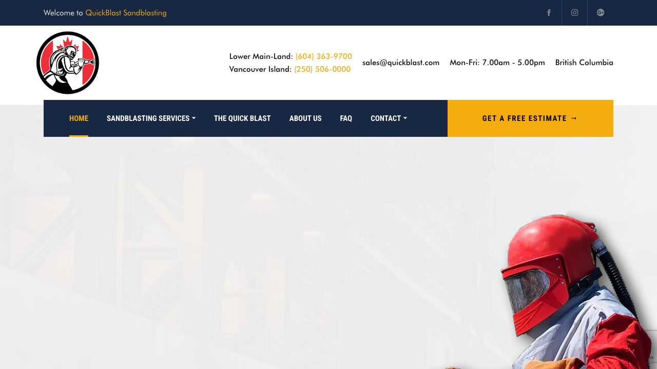 Quick Blast Sandblasting - Mobile Sandblasting website