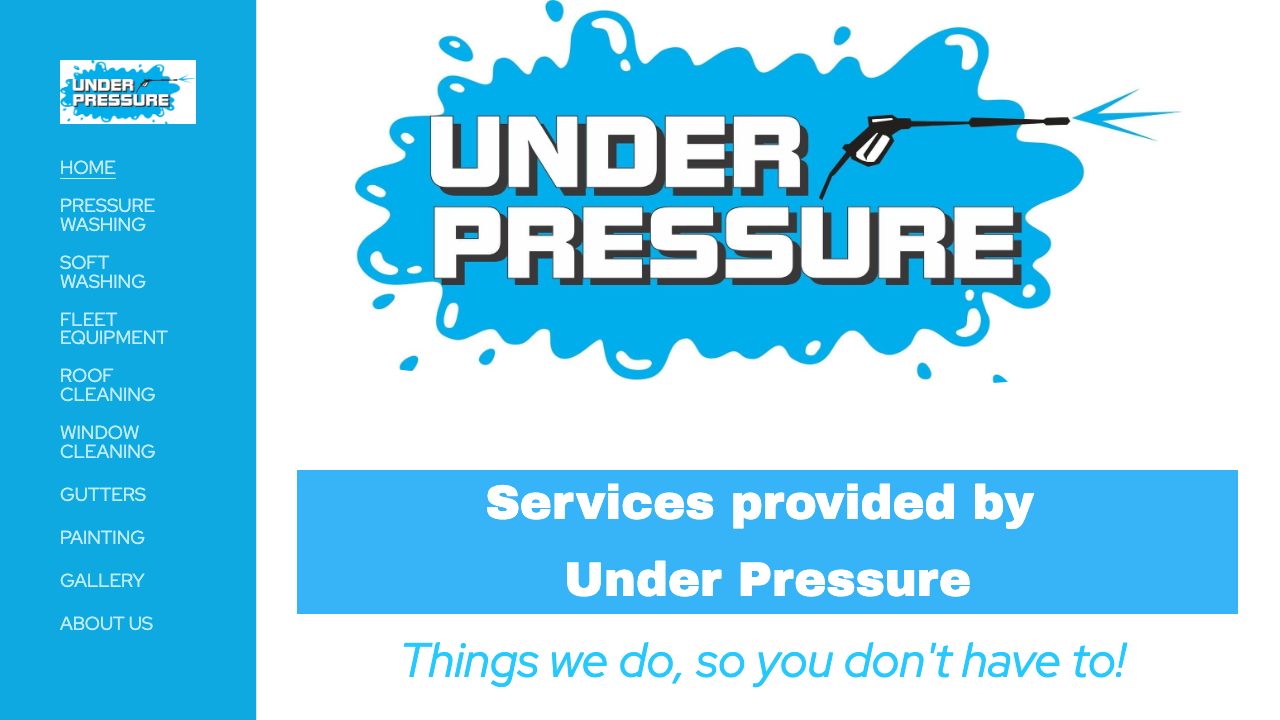 Under Pressure | Pressure Washing website