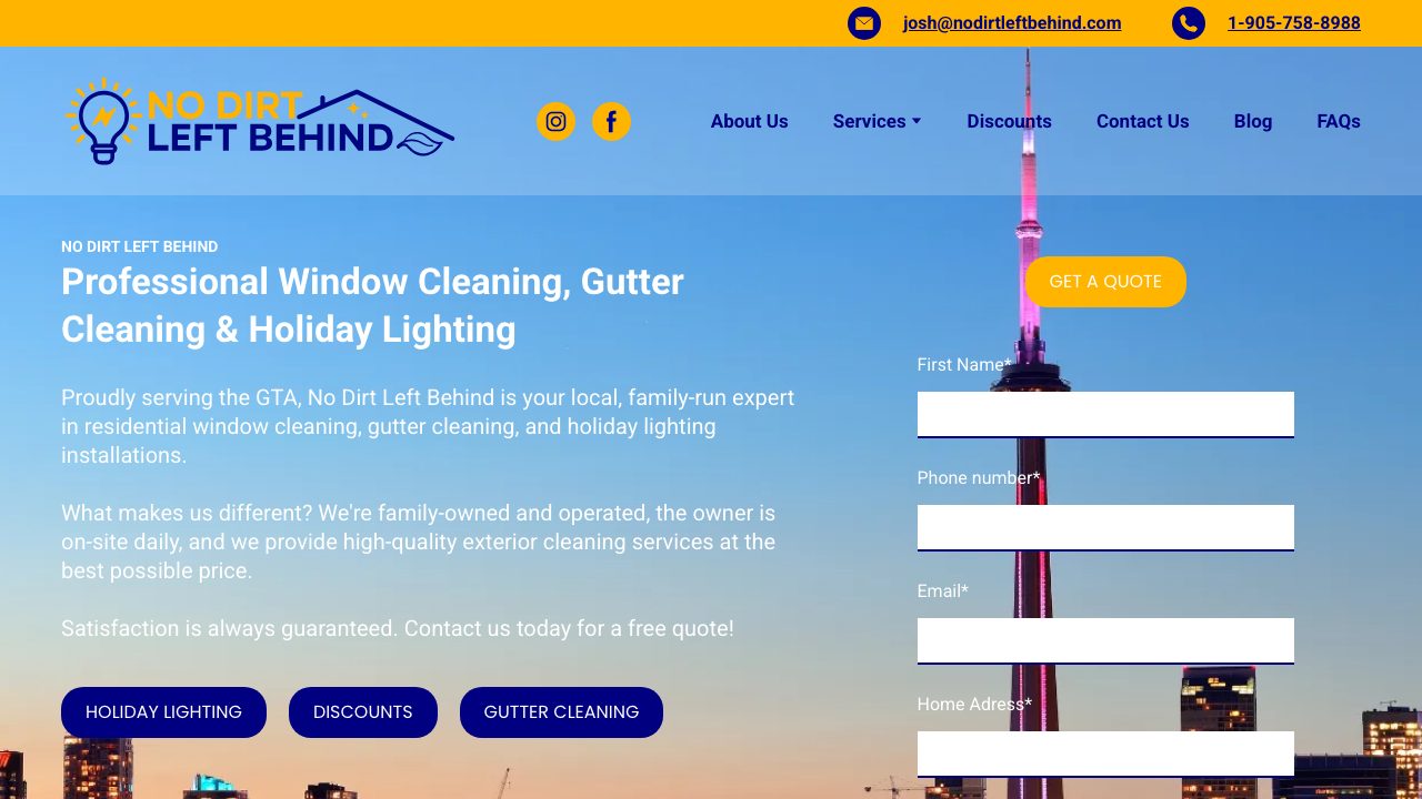 No Dirt Left Behind website