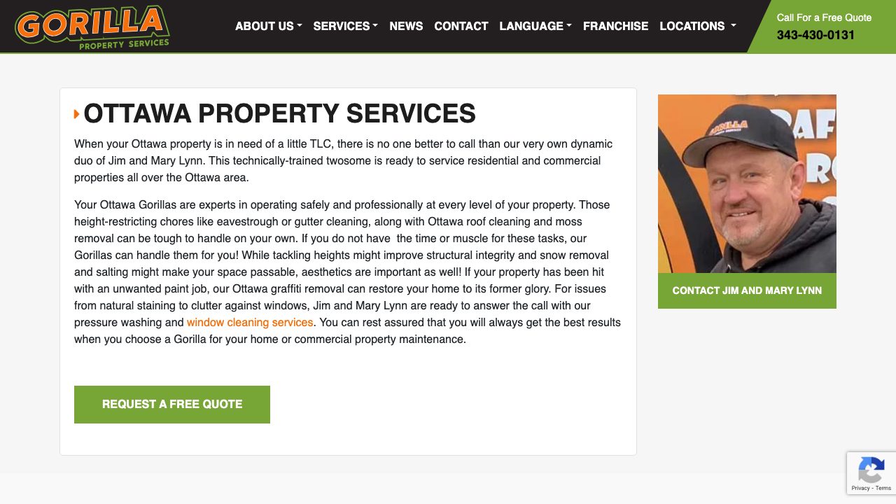 Gorilla Property Services website