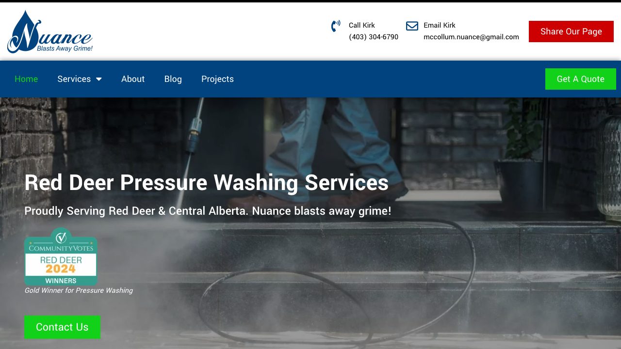 Nuance Pressure Washing Services website