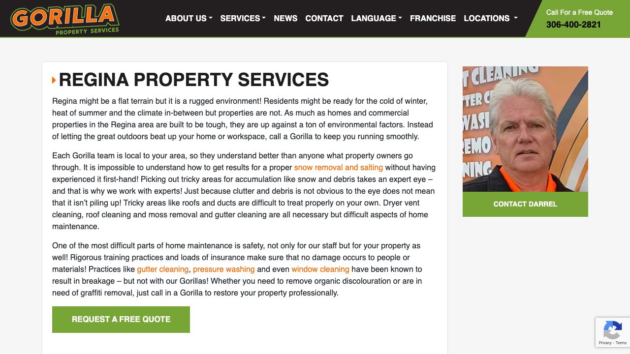 Gorilla Property Services website