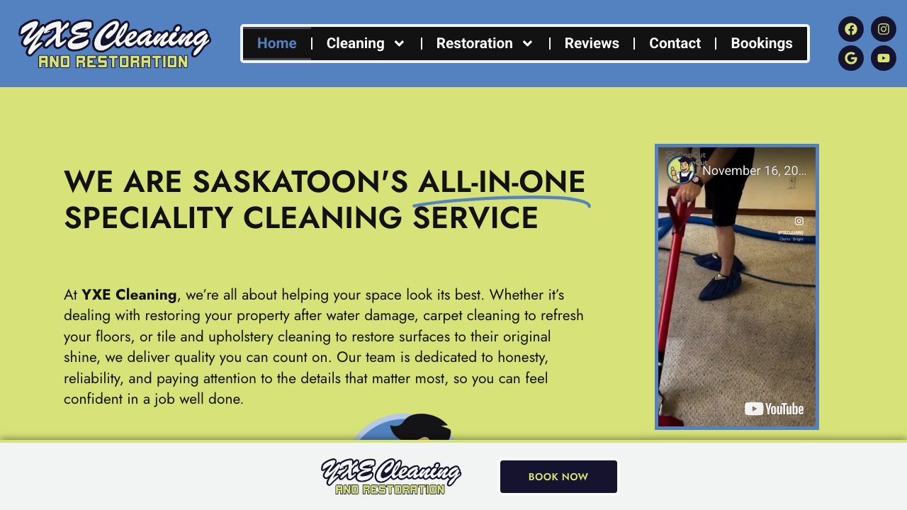 YXE Cleaning & Restoration website