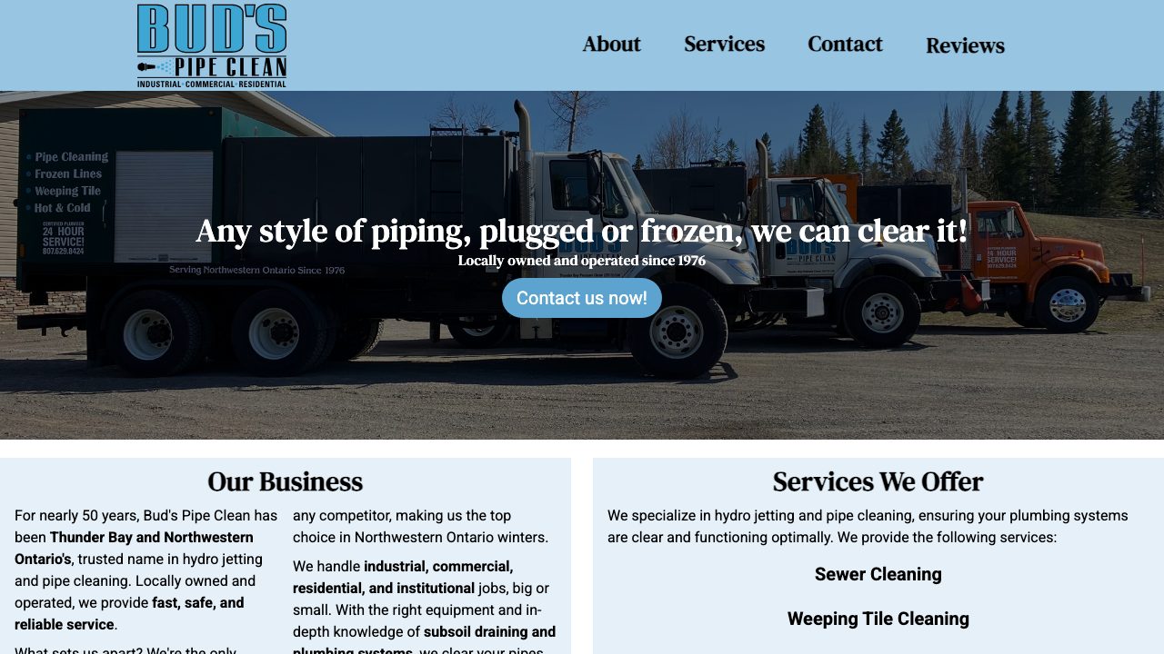 Bud's Thunder Bay Pressure Clean Ltd website