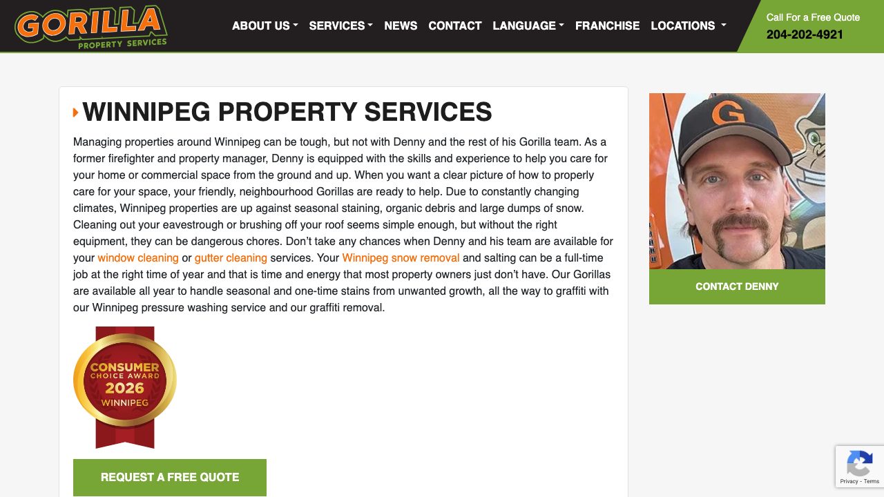 Gorilla Property Services website homepage